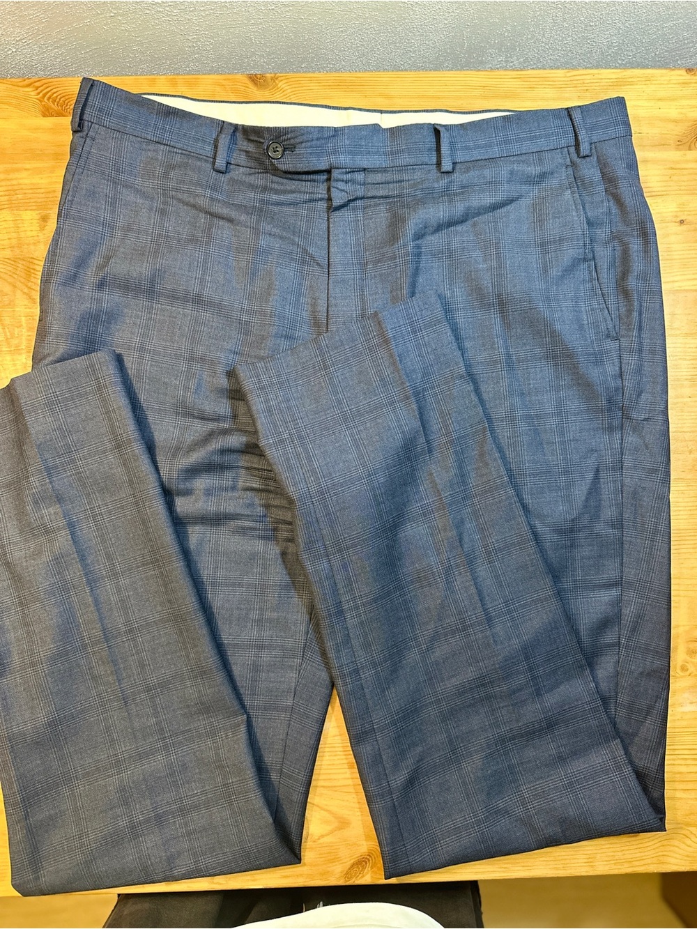 Men's Brooks Brothers Blue Plaid Dress Pants Regent I8I8